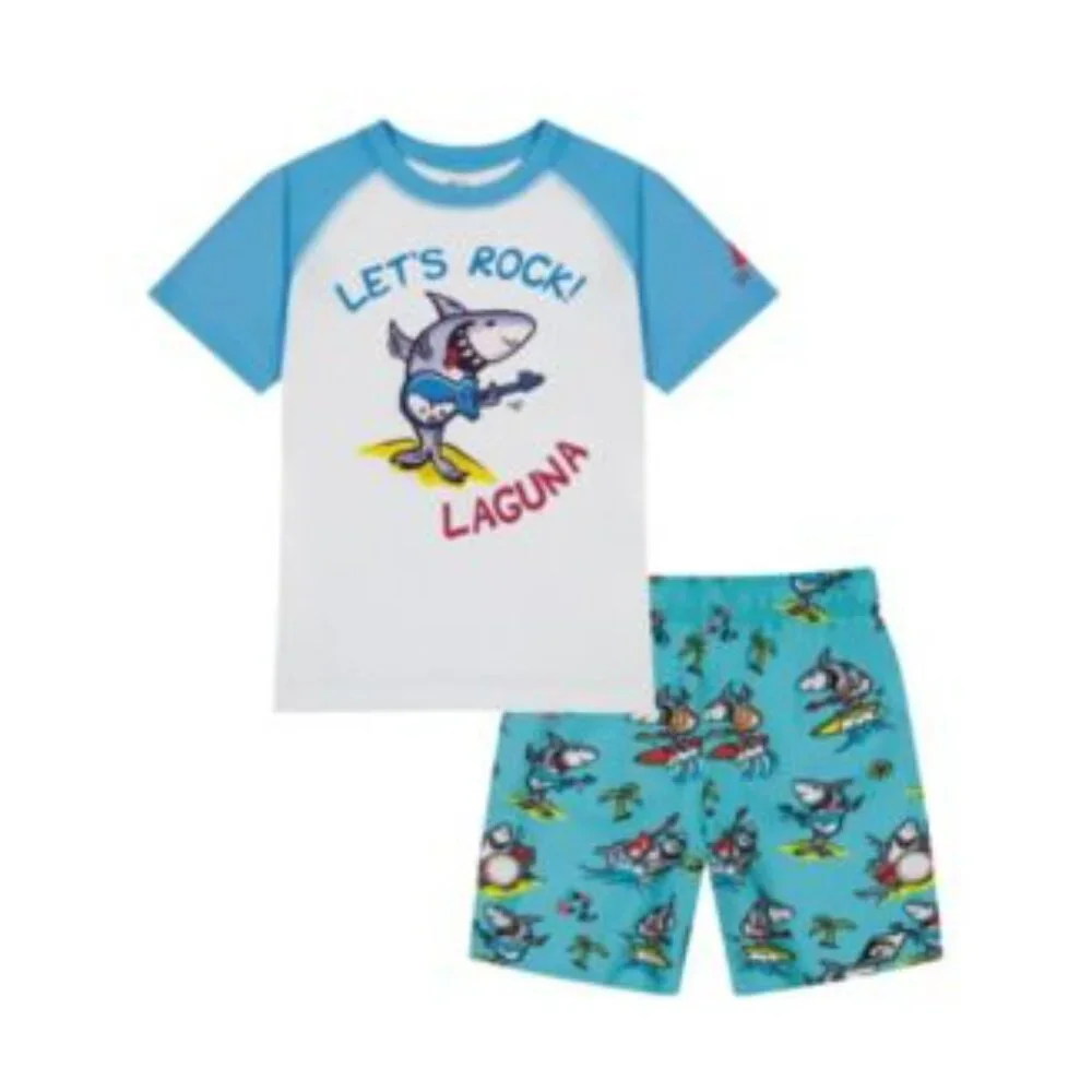 Laguna boy's lets rock swim set 2-pc short set retail $38